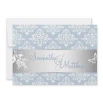Carte de faire-part de mariage de damassé de Frost
