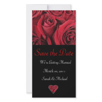 Carte de faire-part de mariage de rose rouge