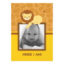 Carte de faire-part de naissance de lion