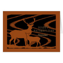 Carte de fête des pères pour le Stepdad, cerf comm
