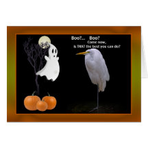Carte de Halloween avec le grand héron