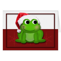 Carte de houblon de Froggy de chapeau de Père Noël
