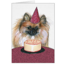Carte de joyeux anniversaire de Pomeranian