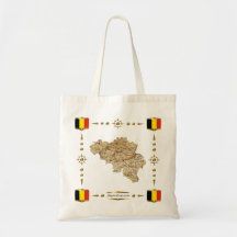 Carte de la Belgique + Sac de drapeaux