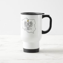 Carte de la Pologne avec Eagle Tasses À Café