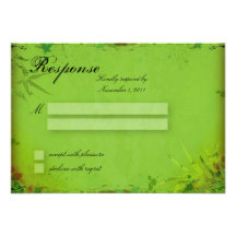 Carte de la réponse RSVP de mariage - bambou asiat Invitation Personnalisable