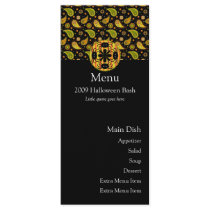 Carte de menu d'araignée de Halloween Paisley Cartes Doubles