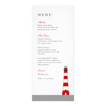 Carte de menu de mariage de phare cartons d'invitation personnalisés