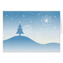 Carte de Noël bleue du pays des merveilles d'hiver