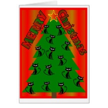 carte de Noël d'ARBRE de CAT de Joyeux Noël