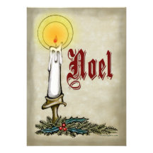 Carte de Noel de bougie Cartons D'invitation