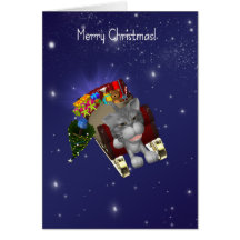Carte de Noël de chat, Joyeux Noël