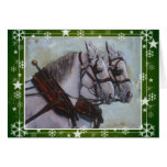 Carte de Noël de cheval de trait de Percheron, ver
