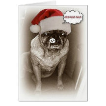 Carte de Noël de chien de carlin