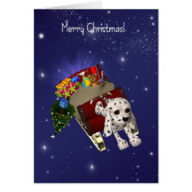 Carte de Noël de chien, Joyeux Noël, Dalmate