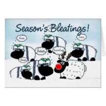 Carte de Noël de moutons - Bleetings de Seaon