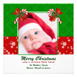 Carte de Noël de photo de sucre de canne Invitation Personnalisable