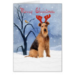 carte de Noël de terrier d'airedale - l'airedale a