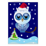 Carte de Noël mignonne avec le hibou et le texte