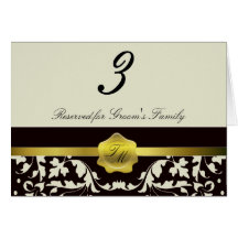 Carte de nombre de Tableau de réception de mariage