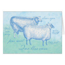 Carte de note bleue de carte de clôture de cadeau 