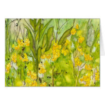 Carte de note de fleur sauvage d'aquarelle