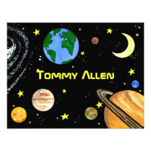 Carte de note d'espace extra-atmosphérique d'amuse invitations