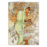 Carte de note d'hiver d'Alpohnse Mucha