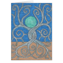 Carte de note enlacée d'arbres