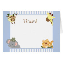 Carte de note pliée de Merci de safari de jungle