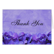 Carte de note pourpre de Merci d'hortensia