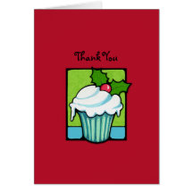 Carte de note rouge de Merci de petit gâteau de ho