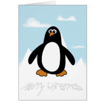 Carte de pingouin de Joyeux Noël