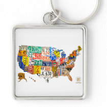 Carte de plaque minéralogique des Etats-Unis Keych