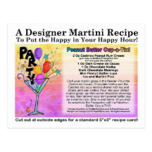 Carte de recette de Martini de sucrerie de tasse d Carte Postale