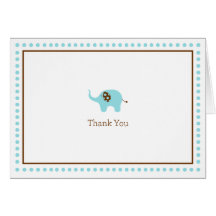 Carte de remerciements bleu d'éléphant