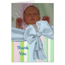 Carte de remerciements coloré de photo de baby sho