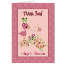 Carte de remerciements de baby shower de TORTUE (S