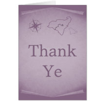 Carte de remerciements de carte de trésor, pourpre