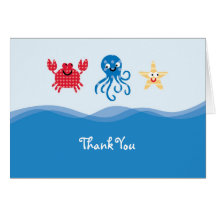 Carte de remerciements de créatures de mer