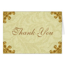 Carte de remerciements de Flourish de coin d'or
