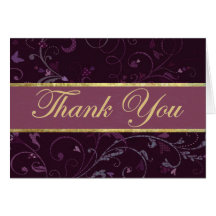 Carte de remerciements de pourpre et de prune