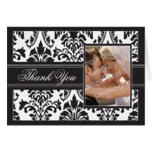 Carte de remerciements fait sur commande de damass