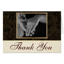 Carte de remerciements floral d'or