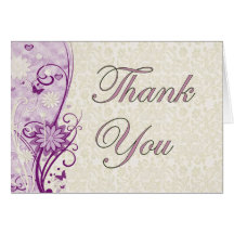 Carte de remerciements floral et de dentelle