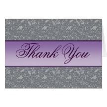 Carte de remerciements floral gris