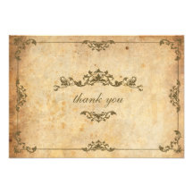 Carte de remerciements floral vintage de mariage bristols