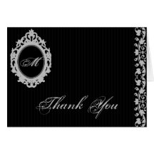 Carte de remerciements gothique de monogramme de c