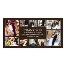 CARTE DE REMERCIEMENTS L'ÉPOUSANT DU COLLAGE %PIPE CARTES AVEC PHOTO
