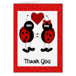 Carte de remerciements lunatique de coccinelle